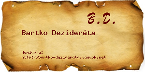 Bartko Dezideráta névjegykártya
